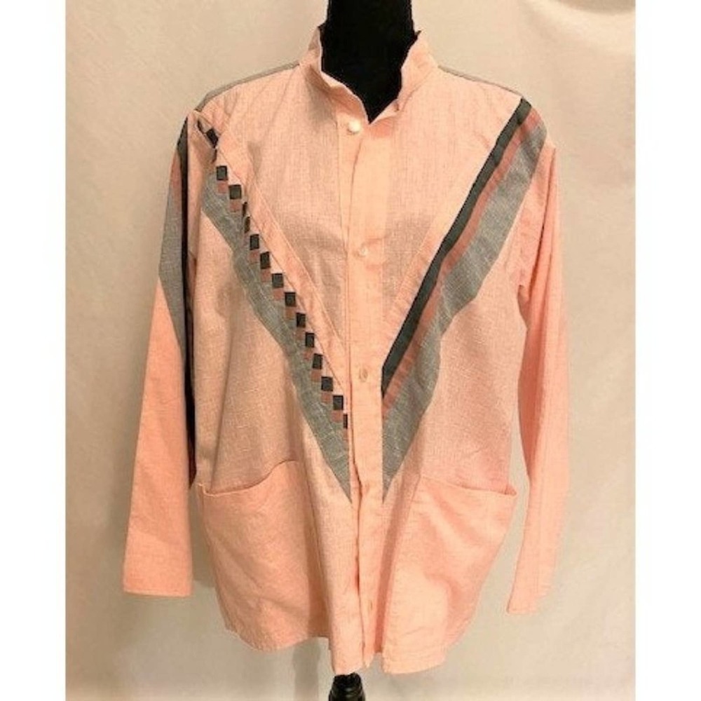 vintage '80s handmade pink patchwork light jacket